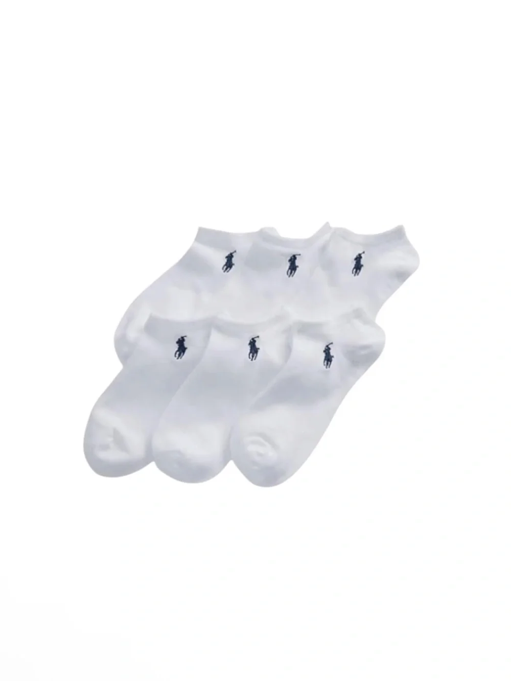 Polo by Ralph Lauren White Low-Cut Athletic No-Show Socks - 6 Pack